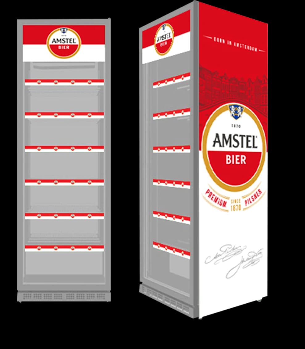 Amstel branded fridge designed by Filip Lazarov
