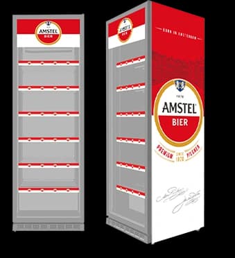 Amstel branded fridge designed by Filip Lazarov